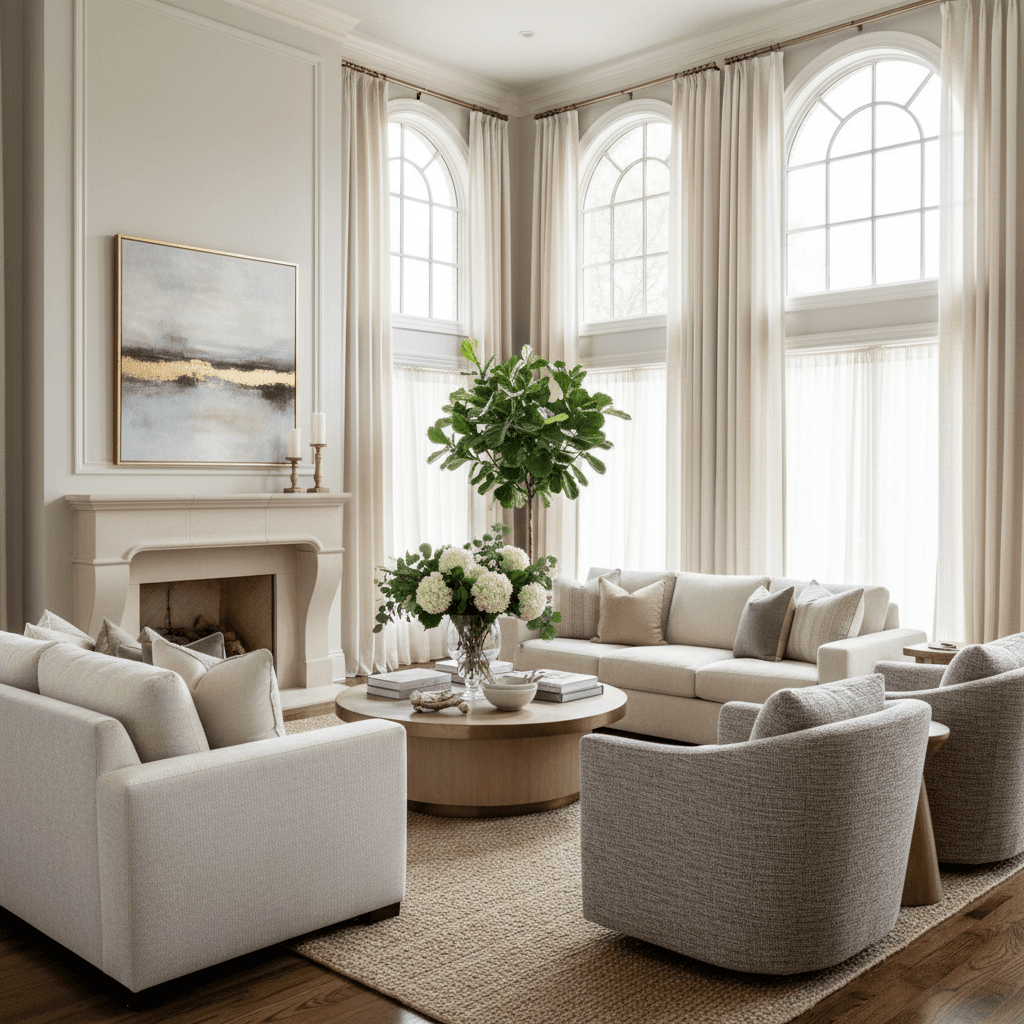 Beautifully staged living room ready for sale