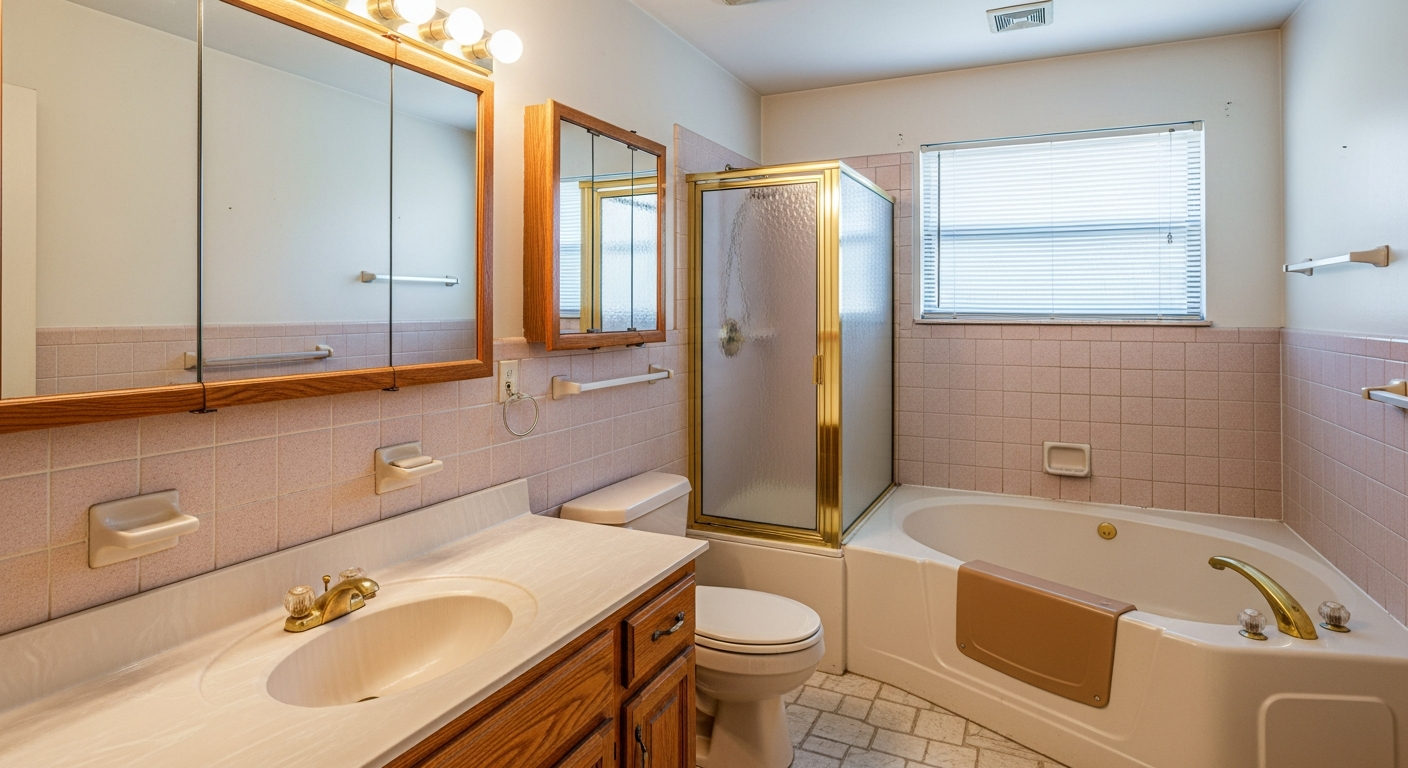 1990s brass-fixture Metro Atlanta bathroom, before