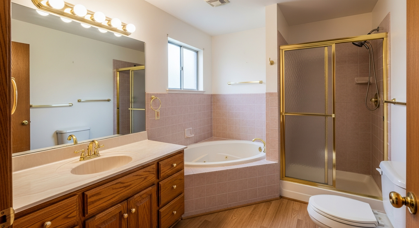 1990s Brass-Fixture Bathroom before renovation